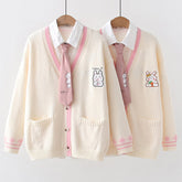 Bunny Cardigan Pullover Shirt Set